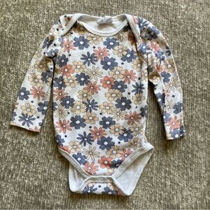 Petit Lem Mini Threads Floral Long Sleeve Bodysuit 12M 100% Cotton Fall